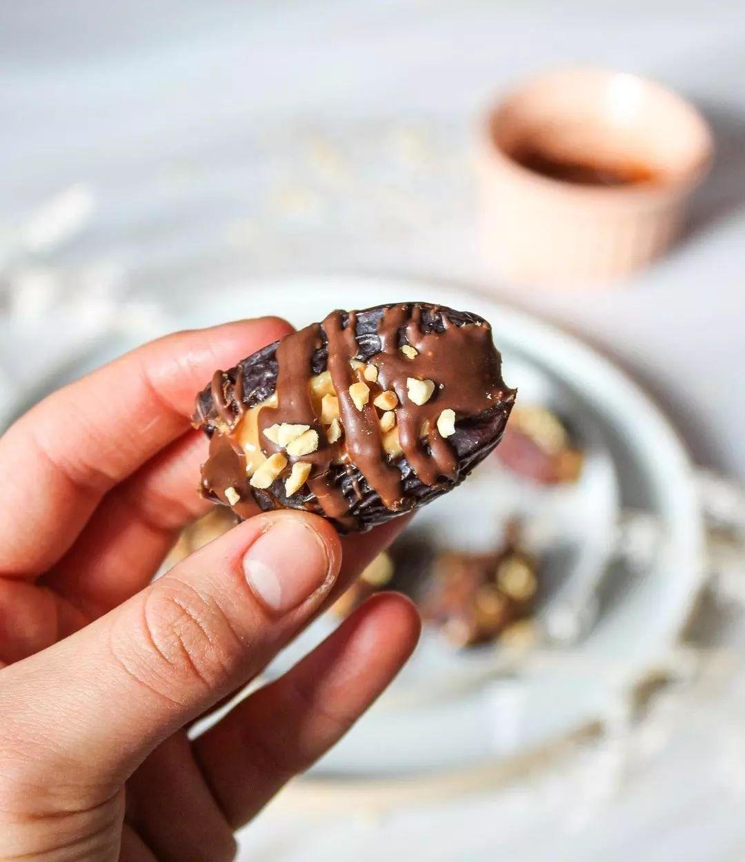Decadent Dark Chocolate Peanut Butter Stuffed Dates