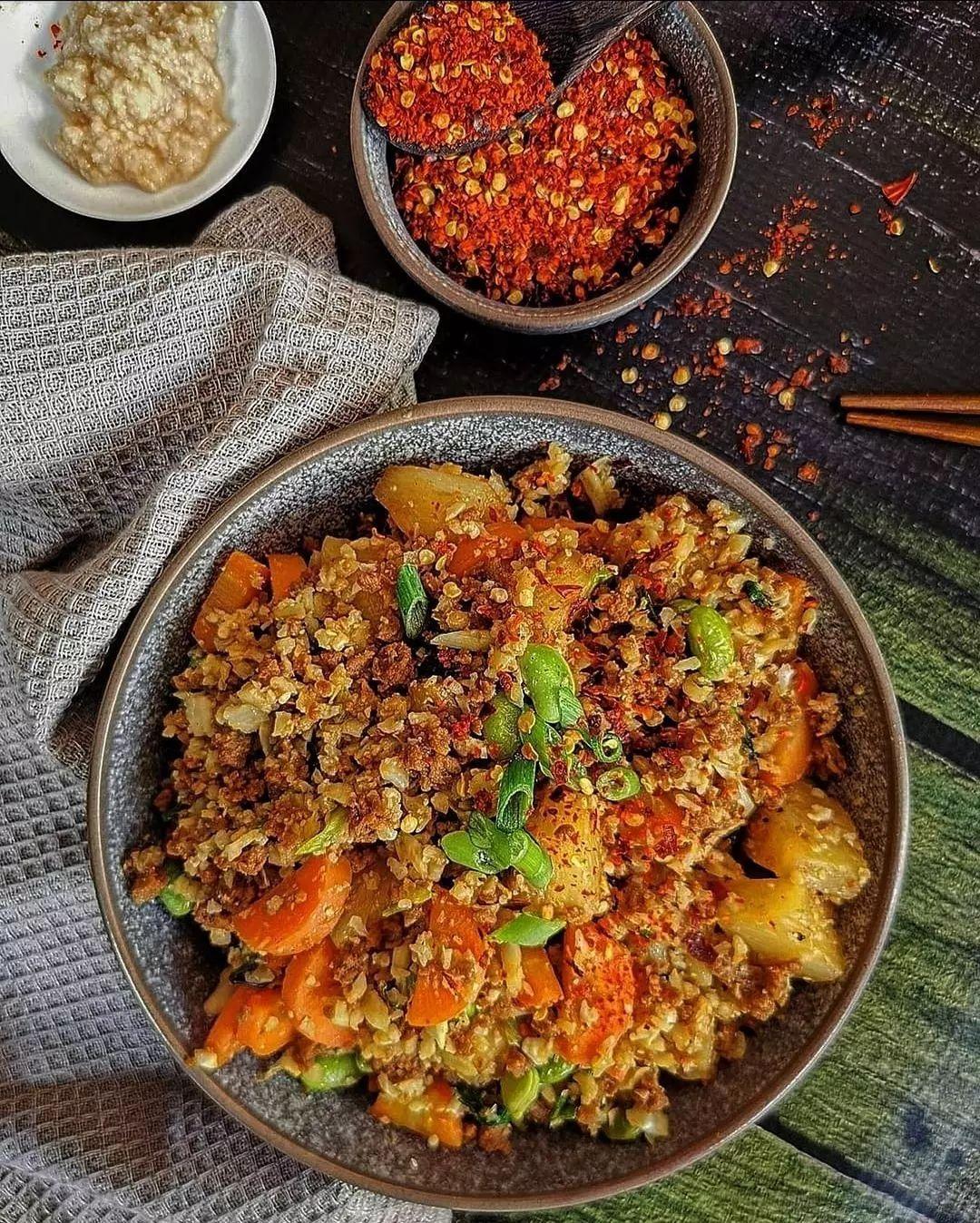 High Protein Teriyaki Cauliflower Fried Rice