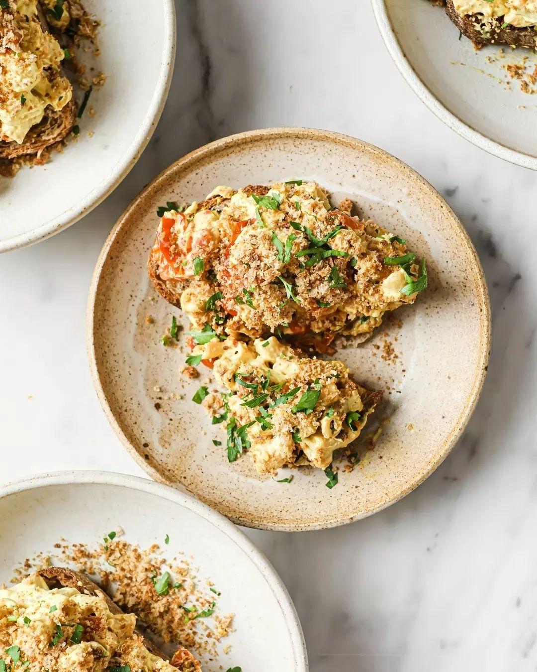 Vegan Mac and Cheese Toast with Cashew Cheese