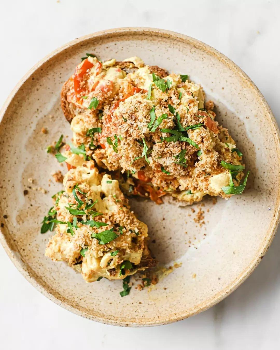 Vegan Mac and Cheese Toast with Cashew Cheese