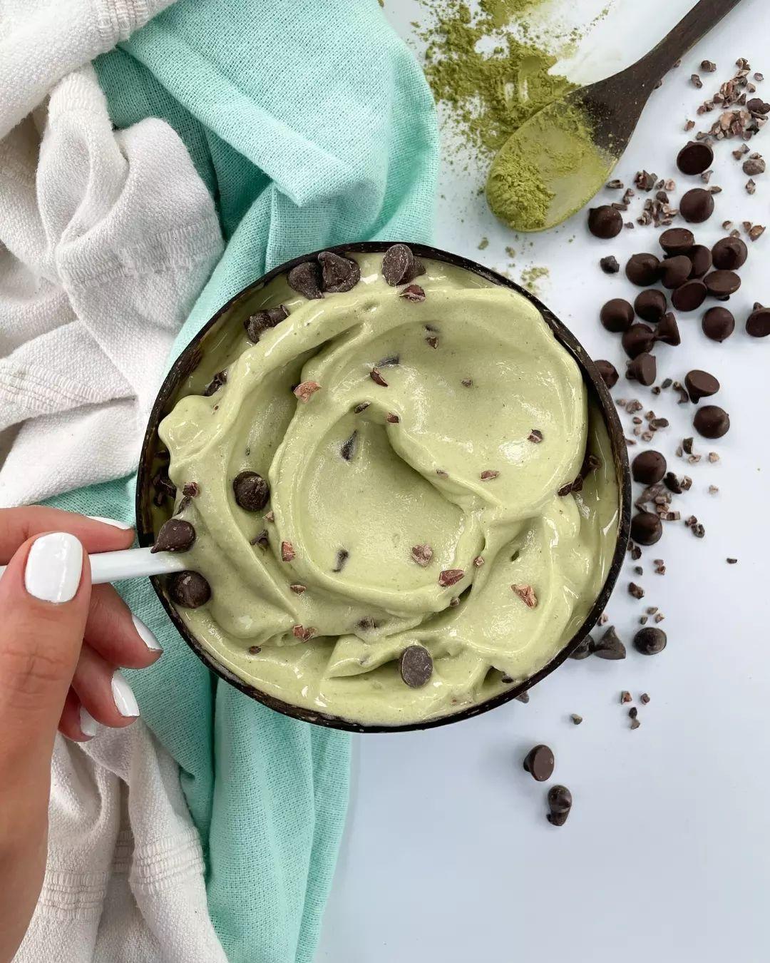 Matcha Mint Chocolate Chip Nice Cream