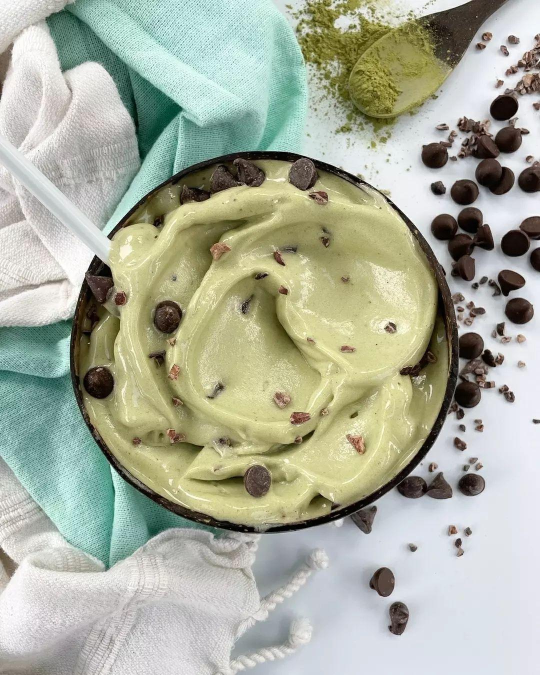 Matcha Mint Chocolate Chip Nice Cream