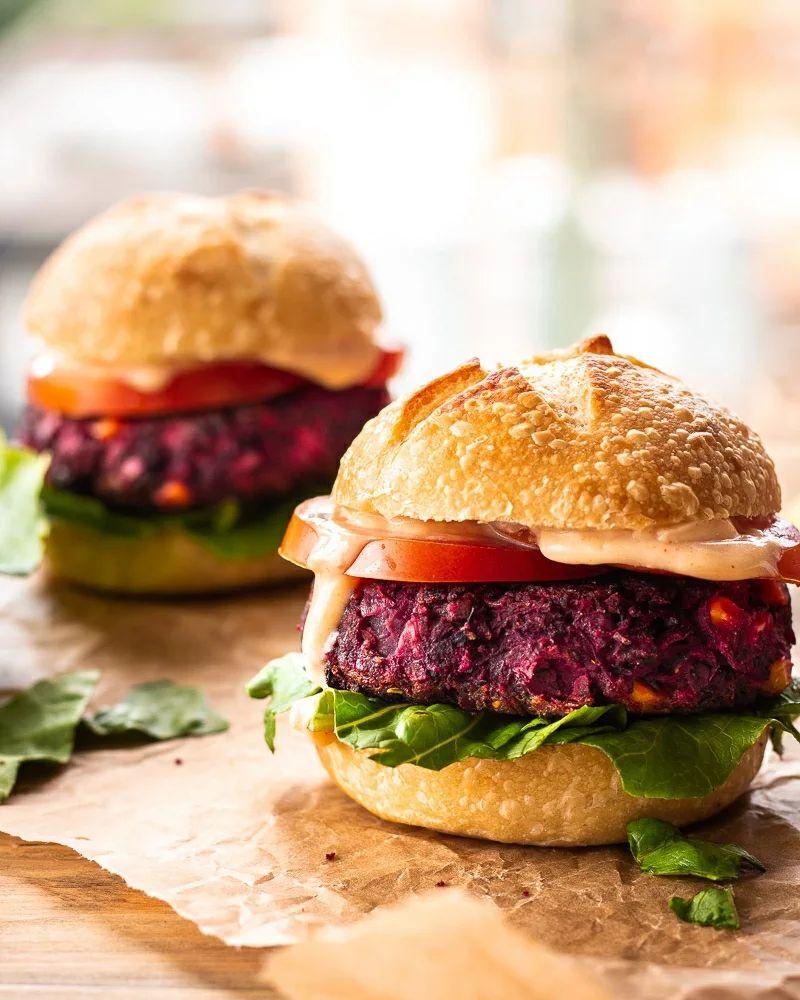 Beet and Black Bean Burger