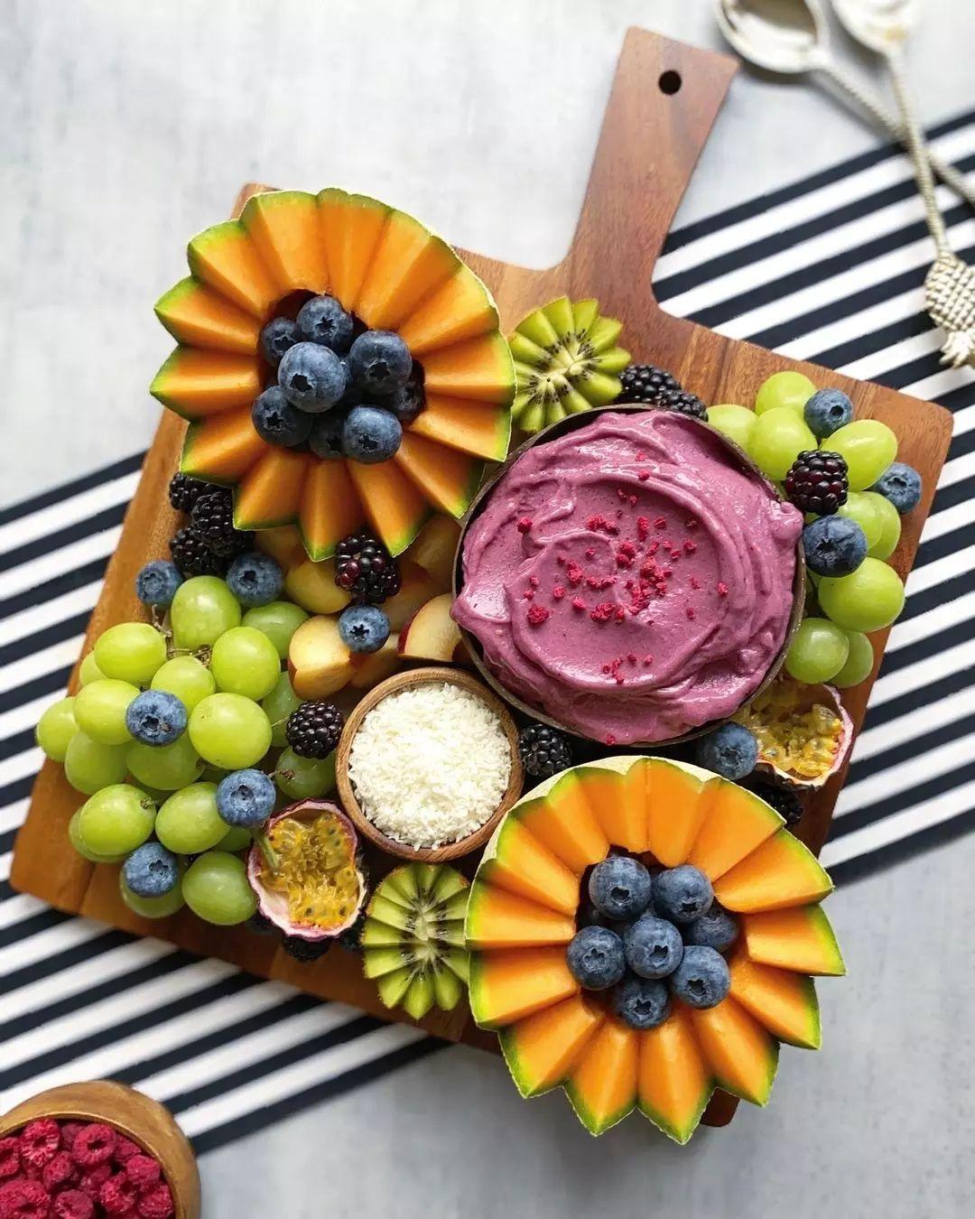 Fruit Platter with Pink Nice Cream Dip