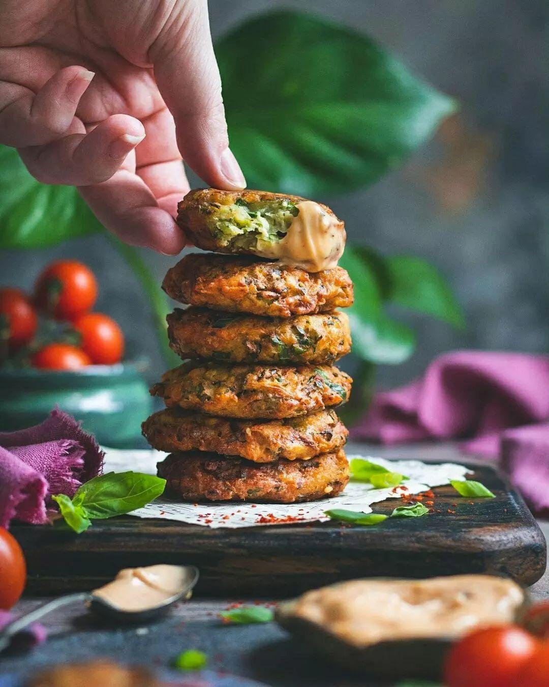 Savory Courgette, Kale and White Bean Fritters