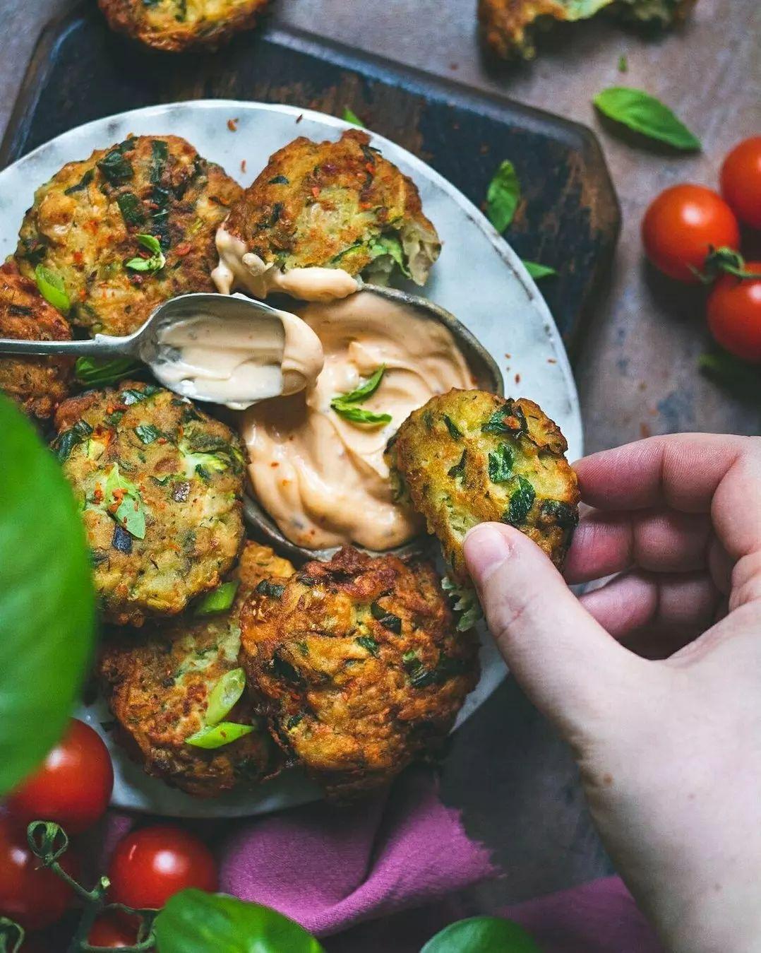 Savory Courgette, Kale and White Bean Fritters