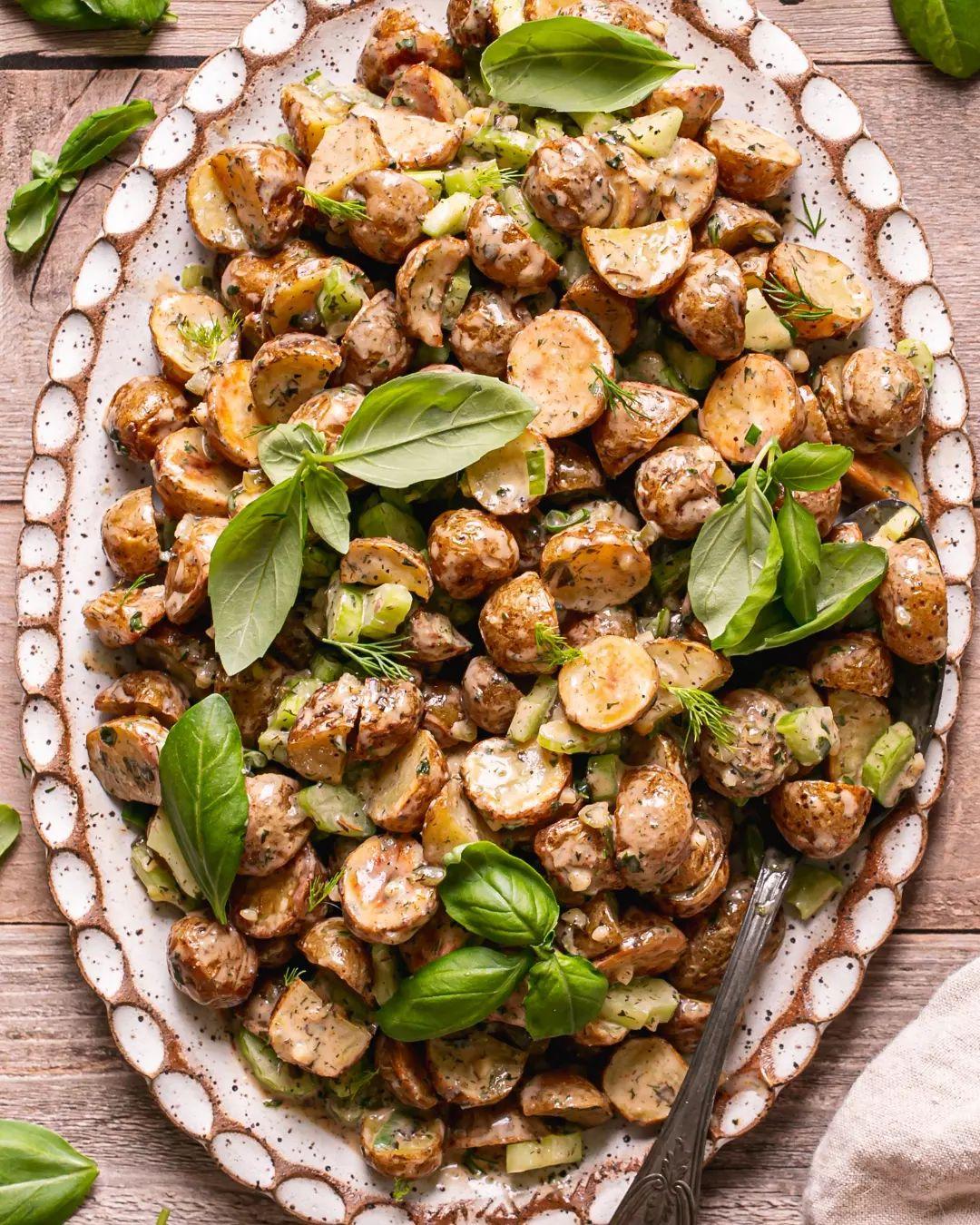 Creamy Vegan Roasted Potato Salad