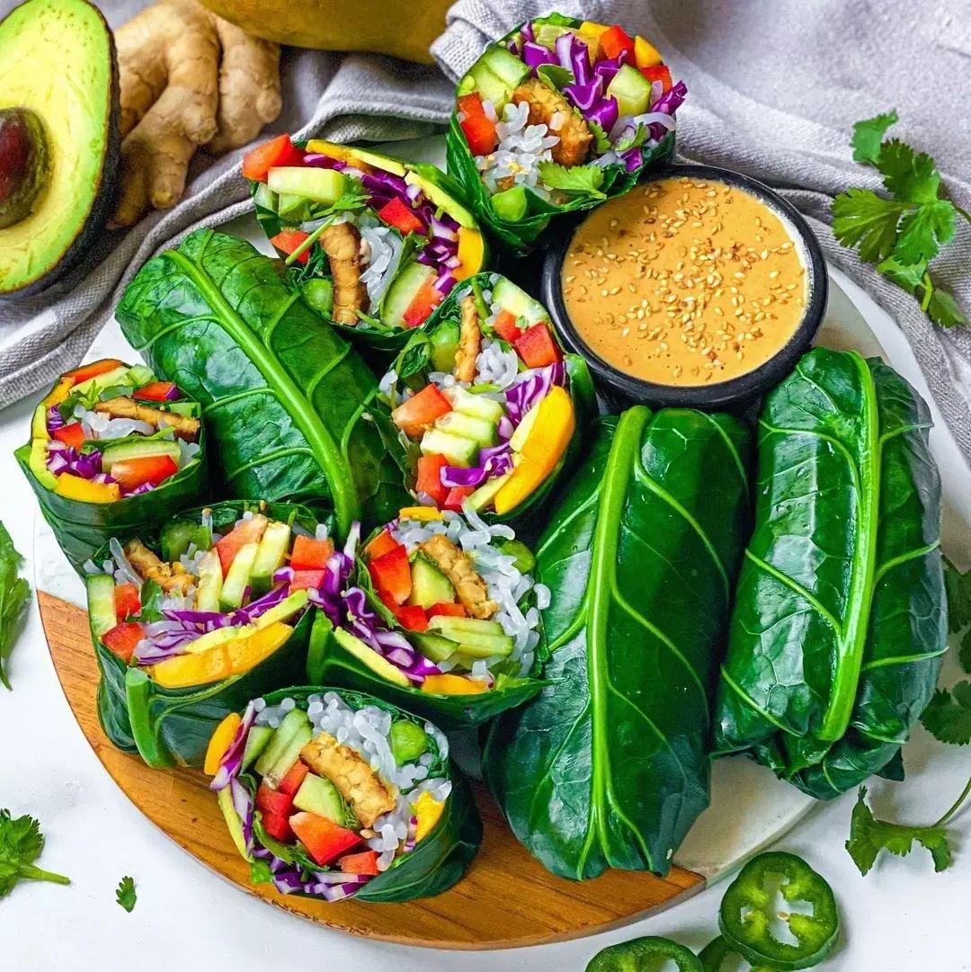 Vegan Buffalo Chicken Rainbow Wraps