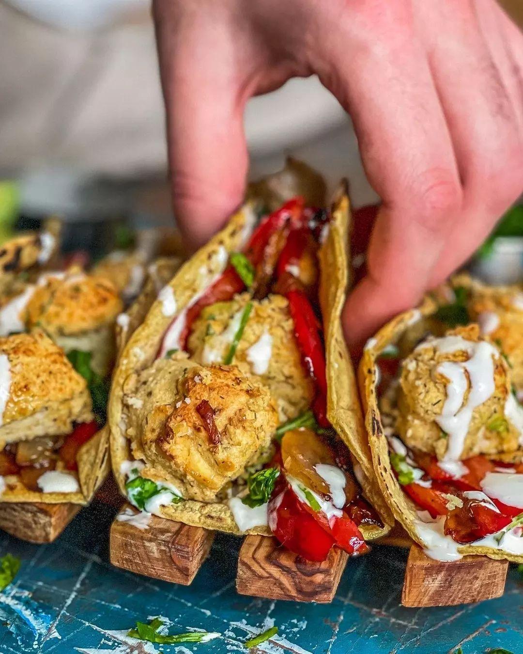 Air-Fried Vegan Fajita Tacos