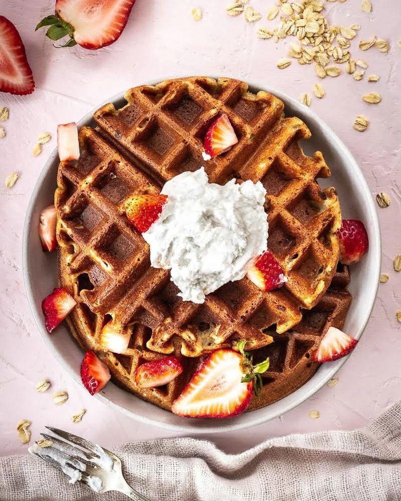 Quick and Easy 3-Ingredient Oat Waffles