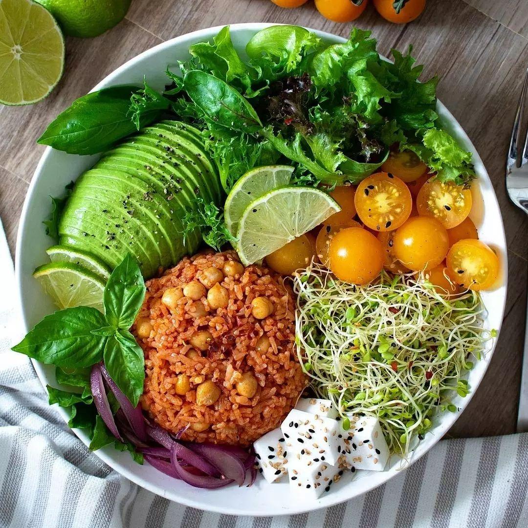 Spanish Rice with Chickpeas and Spiced Tomato Chickpeas Bowl