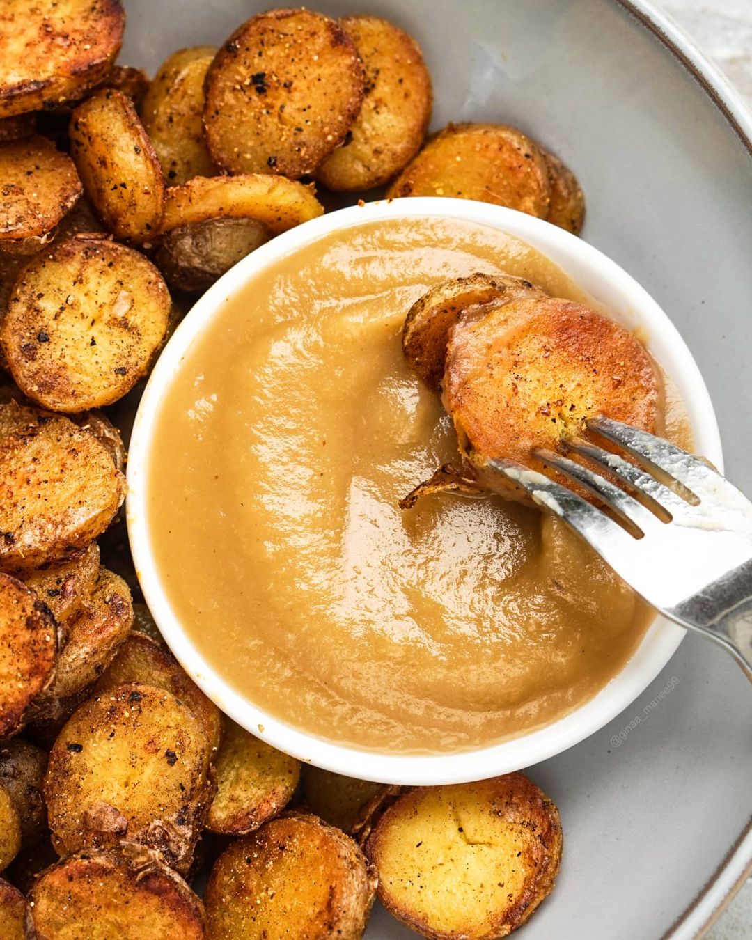 Fried Potatoes with Apple Puree