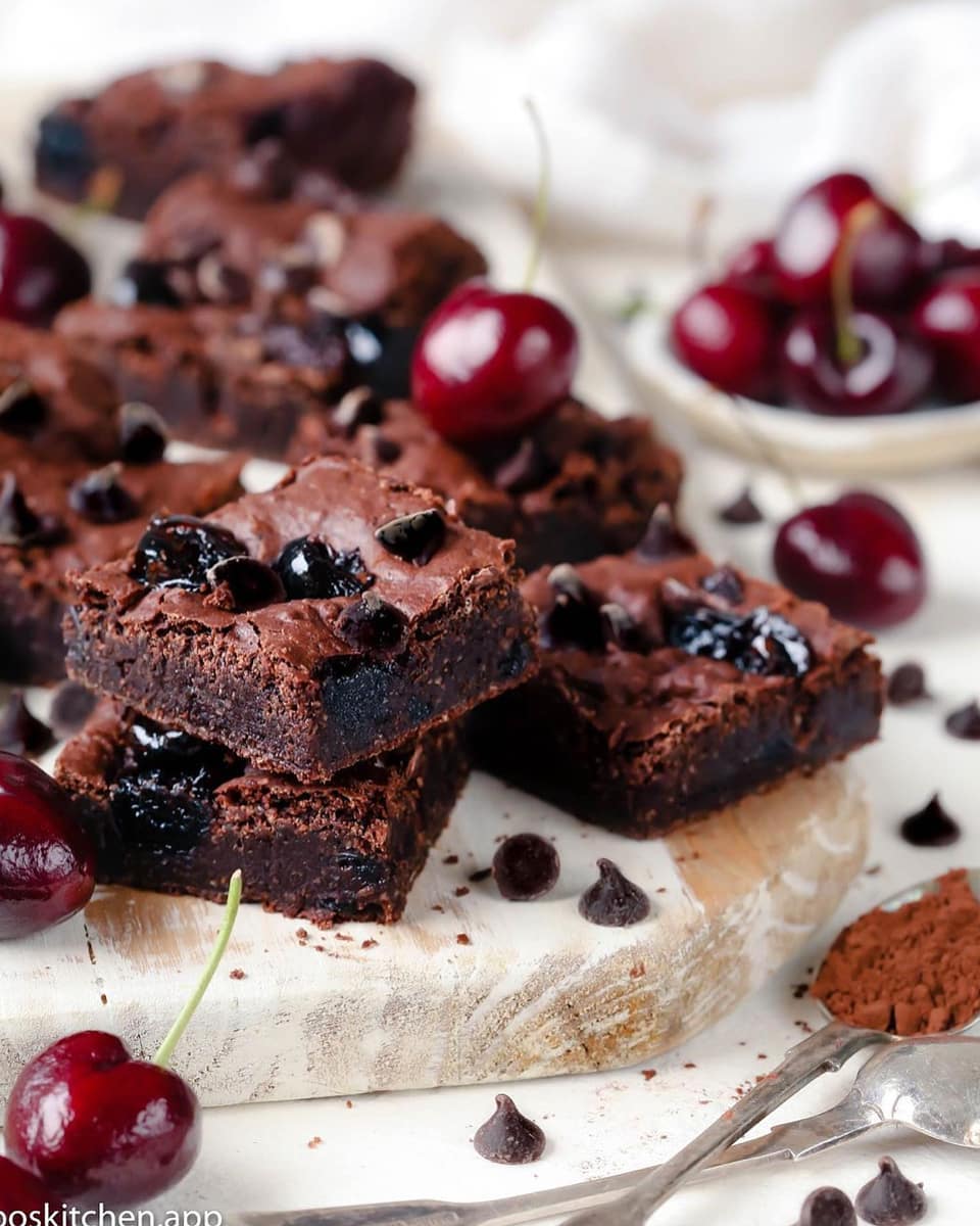 Double Chocolate Cherry Brownies