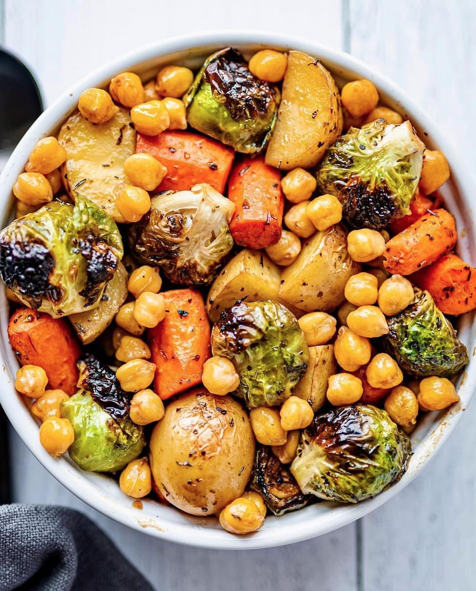 Balsamic-Maple Roasted Vegetables and Chickpeas