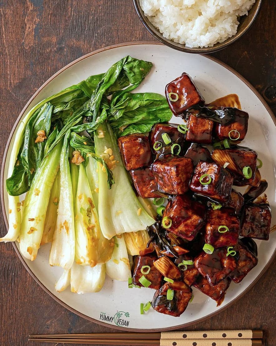 Teriyaki Tofu with Ginger Bok Choy