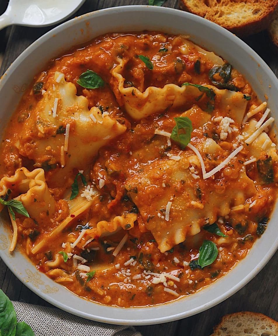 Lentil Lasagna Noodle Soup