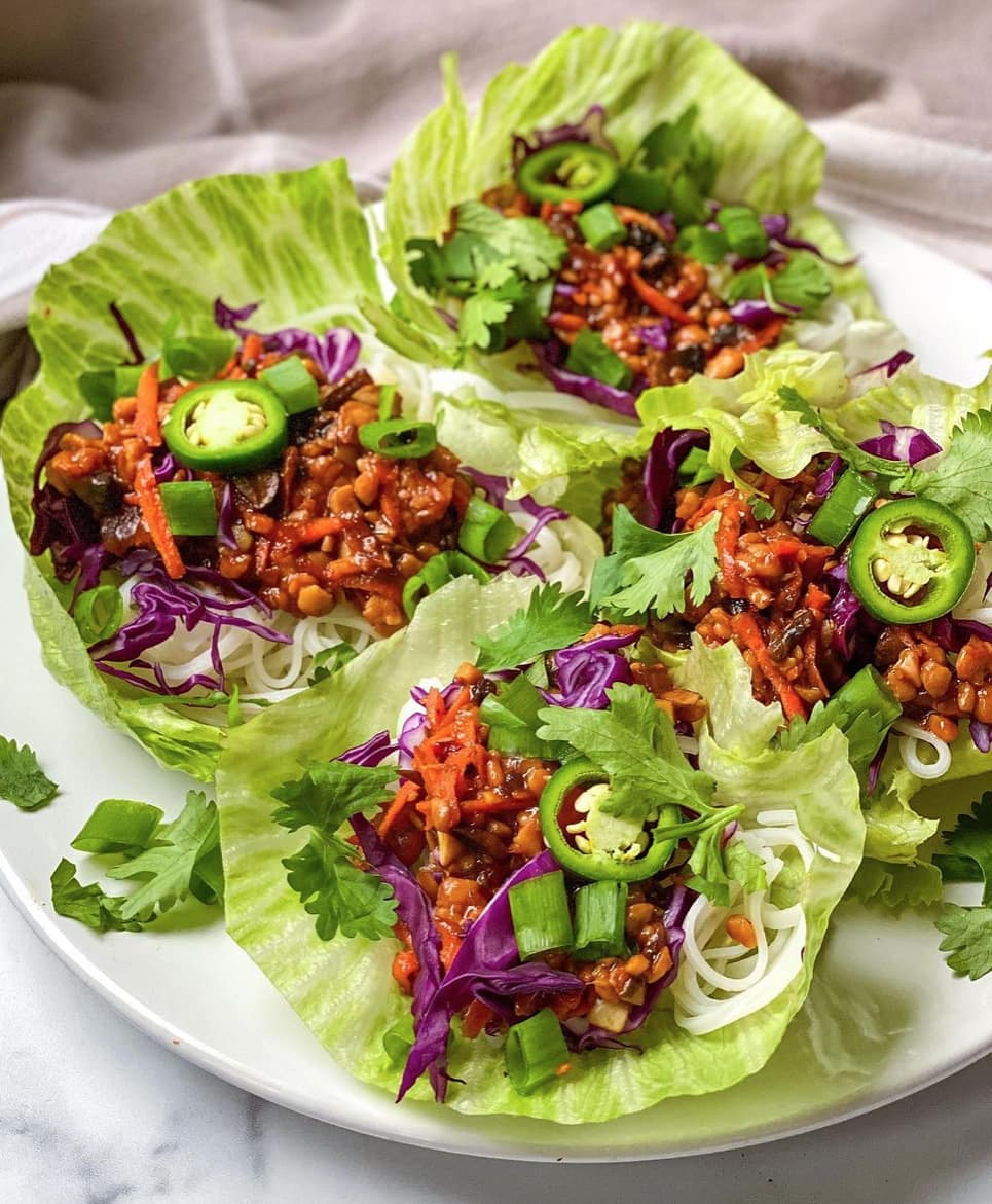 Teriyaki Tempeh Lettuce Wraps