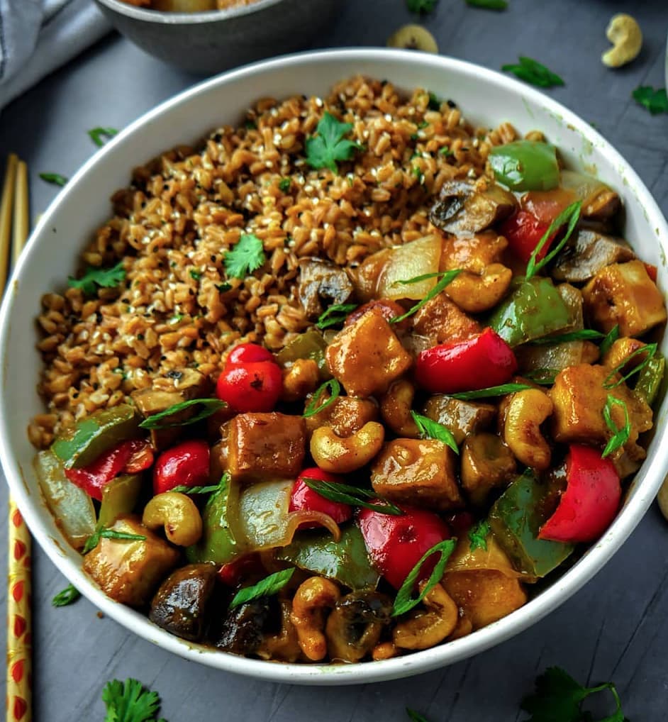 Cashew Apricot Tofu Stir Fry