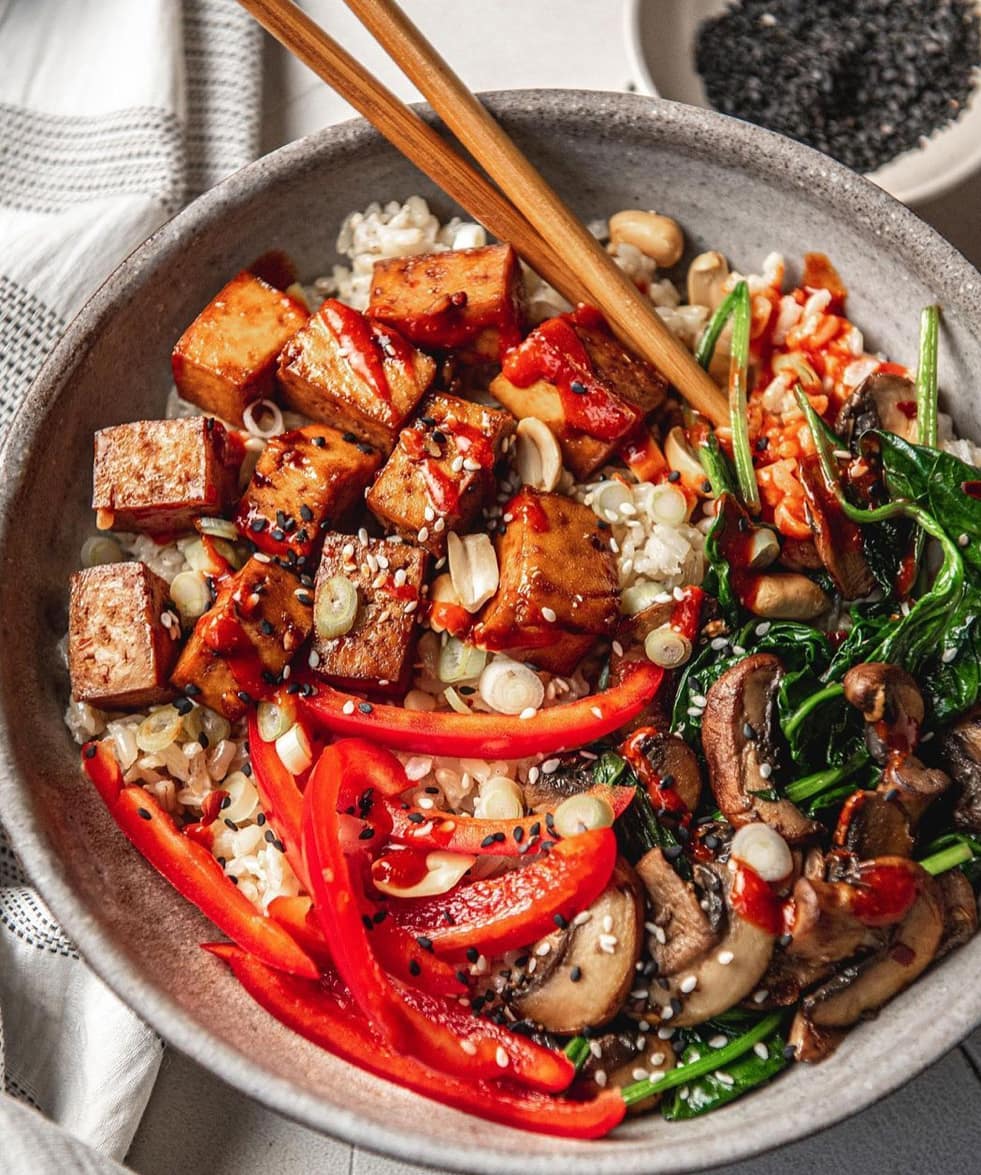 Spicy Orange Tofu Bowl