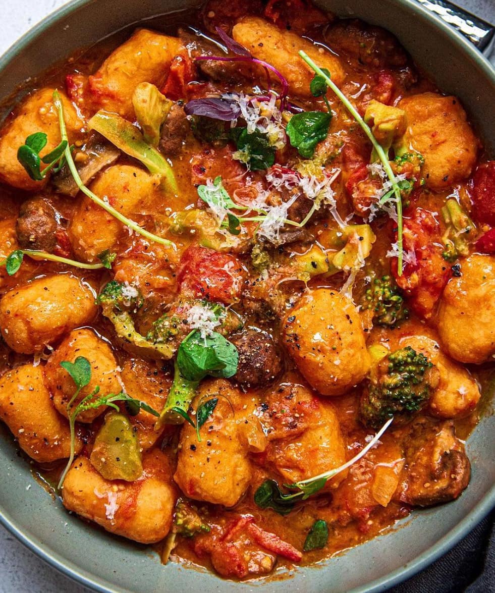 Vegan Tomato Butter Gnocchi with Vegetables