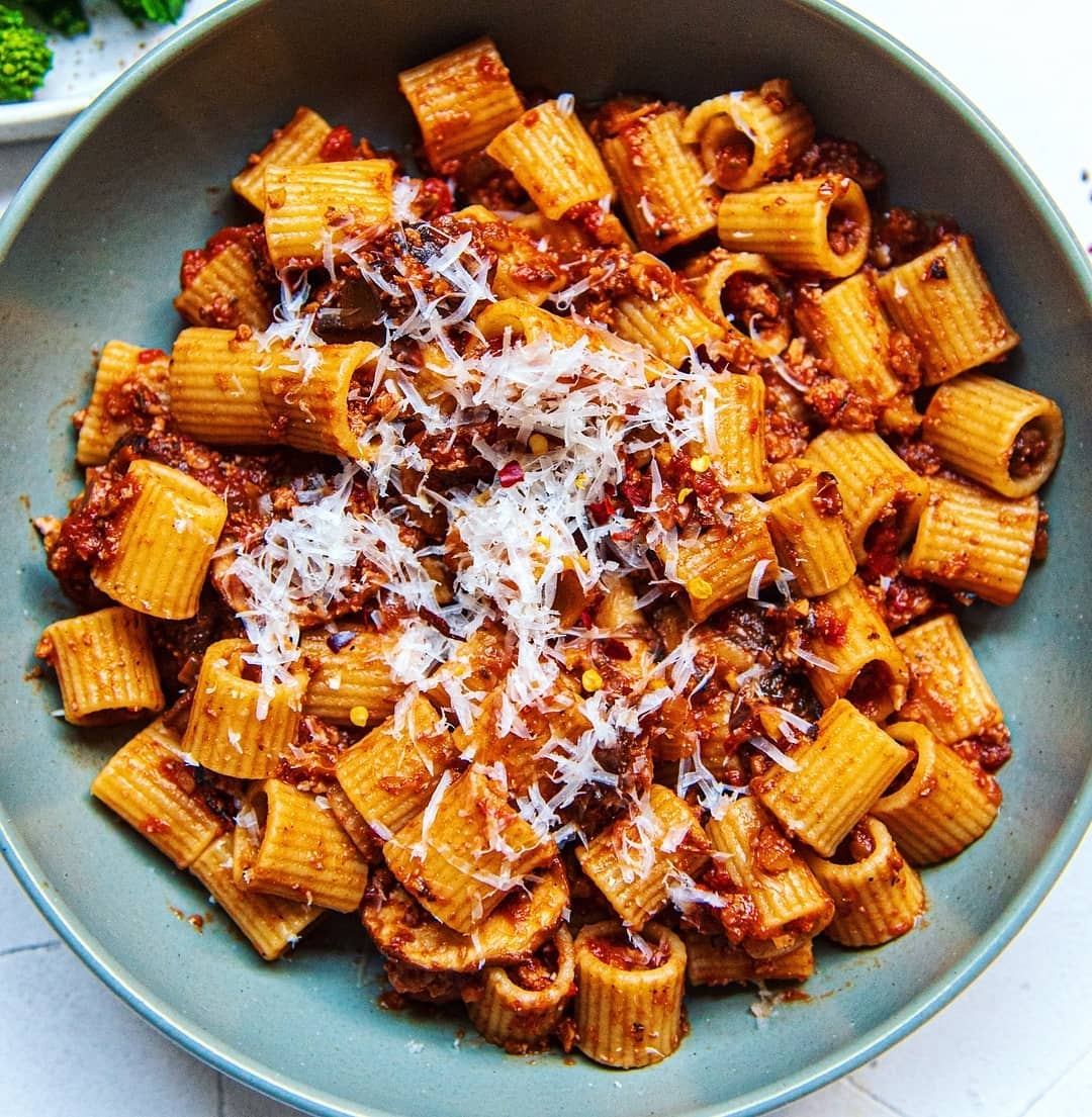 Vegan Bolognese with Walnut Tofu Meat