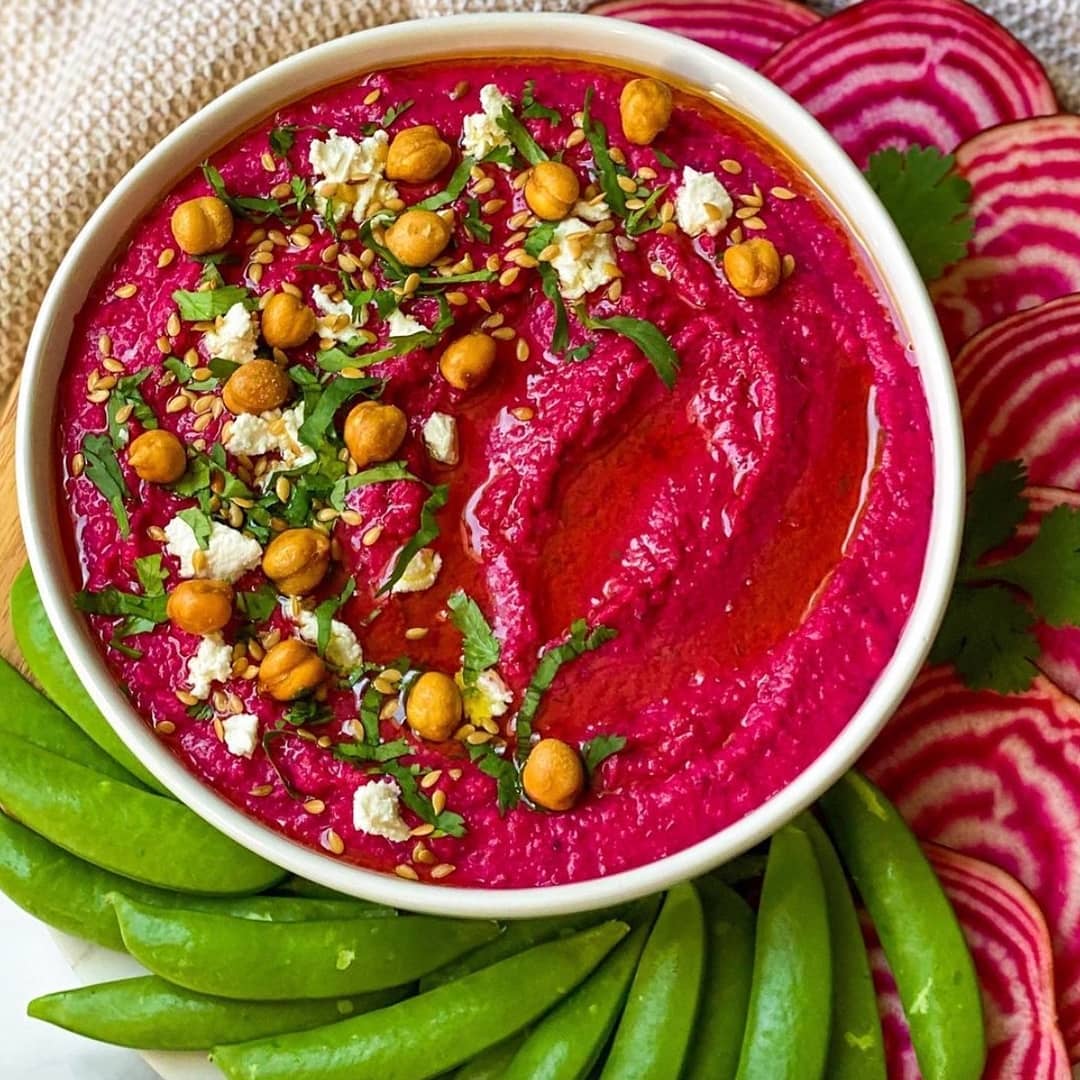 Vegan Lemon Ricotta Beet Hummus