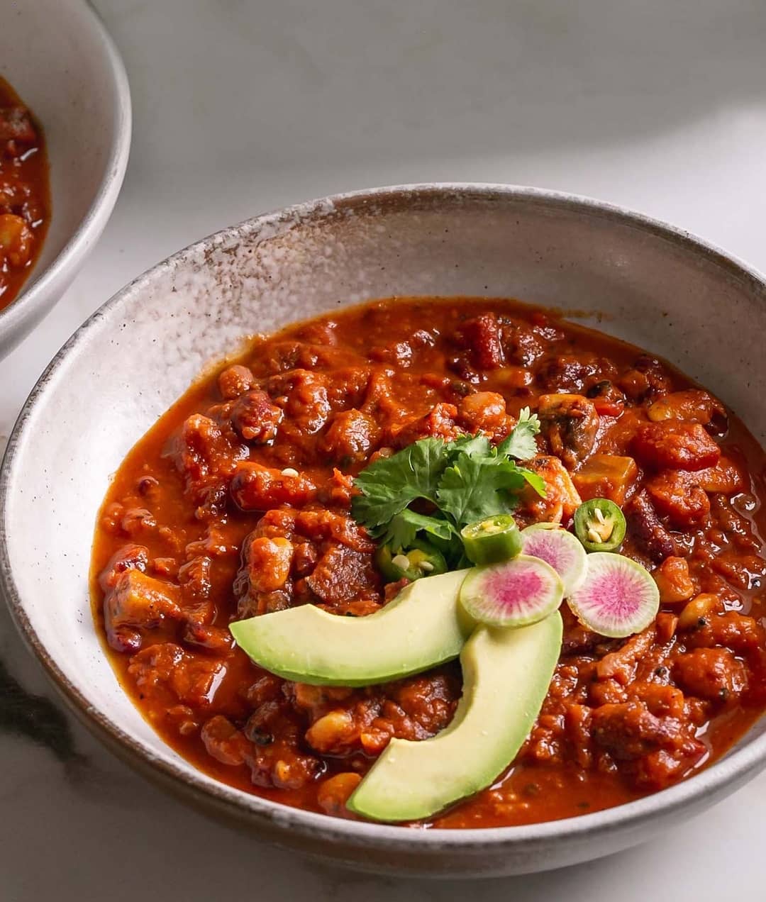 Vegan Three Bean Harissa Pumpkin Chili