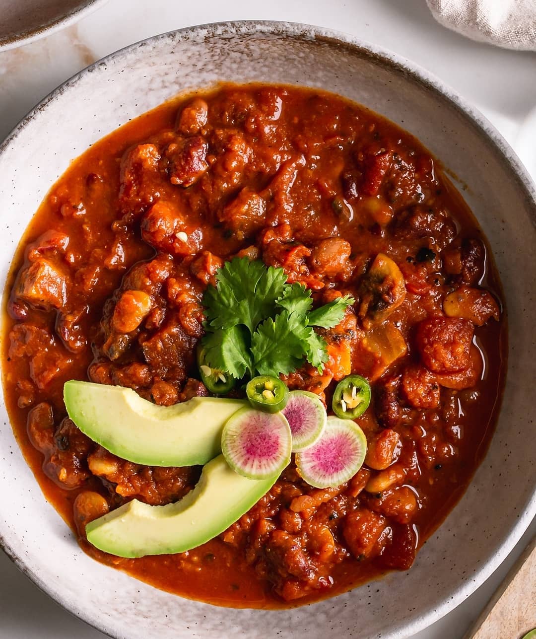 Vegan Three Bean Harissa Pumpkin Chili
