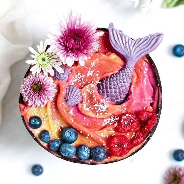 Mango Raspberry Mermaid Nice Cream Bowl