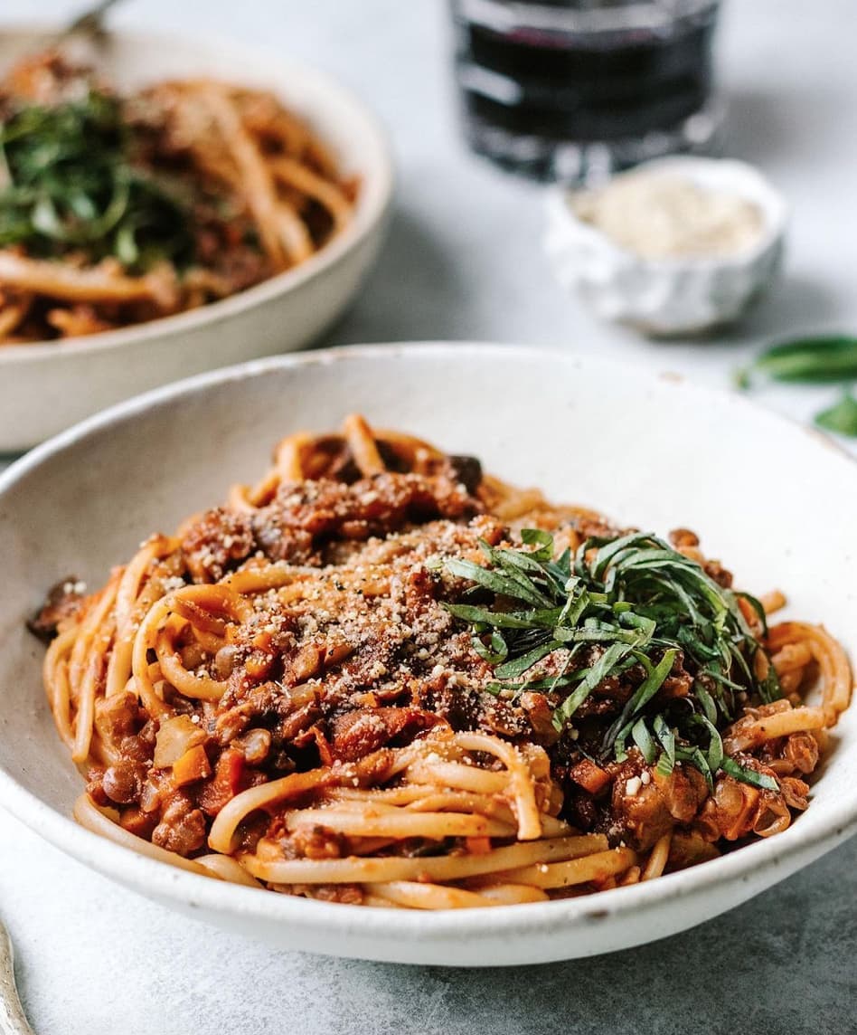 Lentil and Mushroom Bolognese