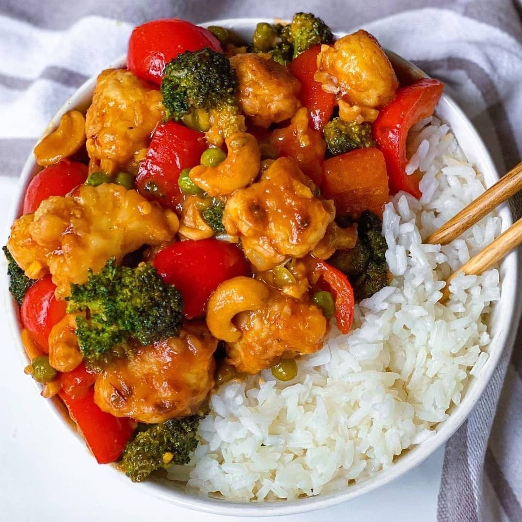 Better Than Takeout Vegan Honey Cashew Cauliflower