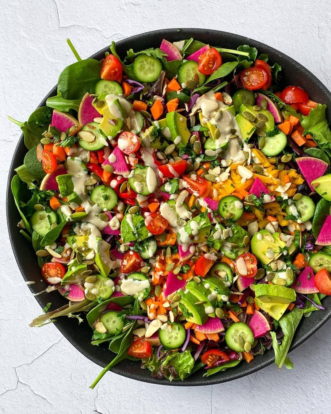 Rainbow Chop Salad with Orange Tahini Dressing