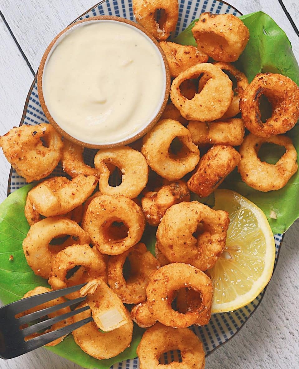 Vegan Calamari with Lemon Mayo Aioli