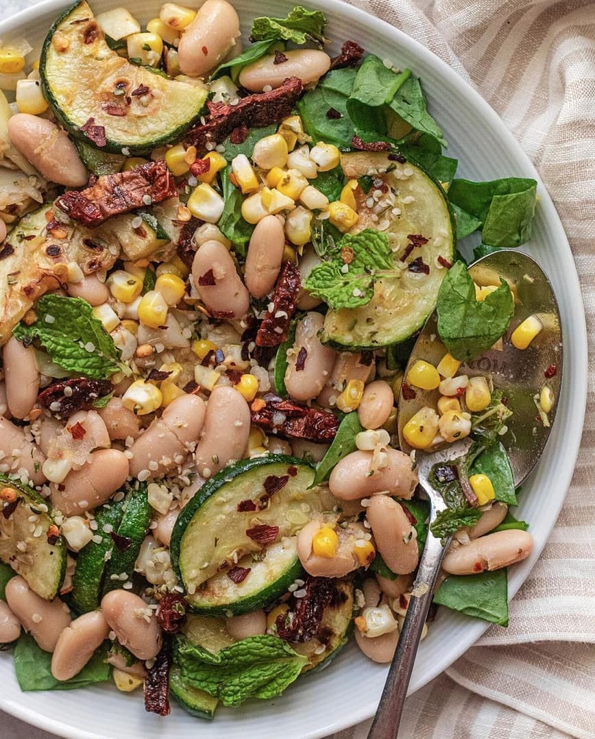 Marinated White Bean and Zucchini Salad