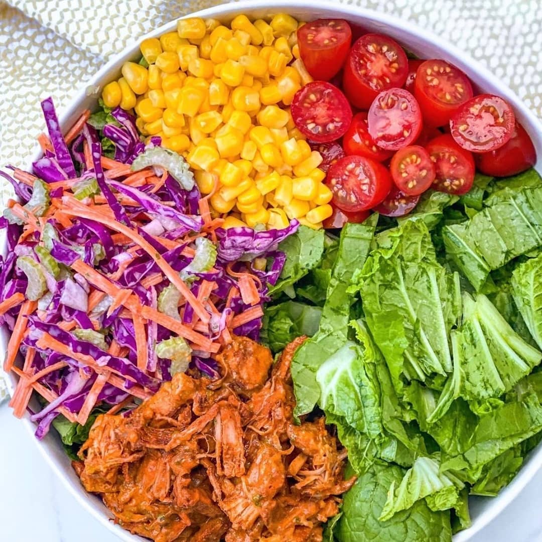 Vegan Buffalo Shredded Chicken Salad