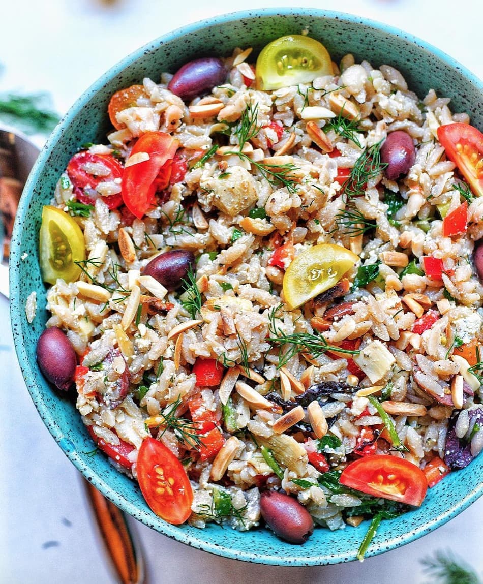 Vegan Mediterranean Orzo Salad