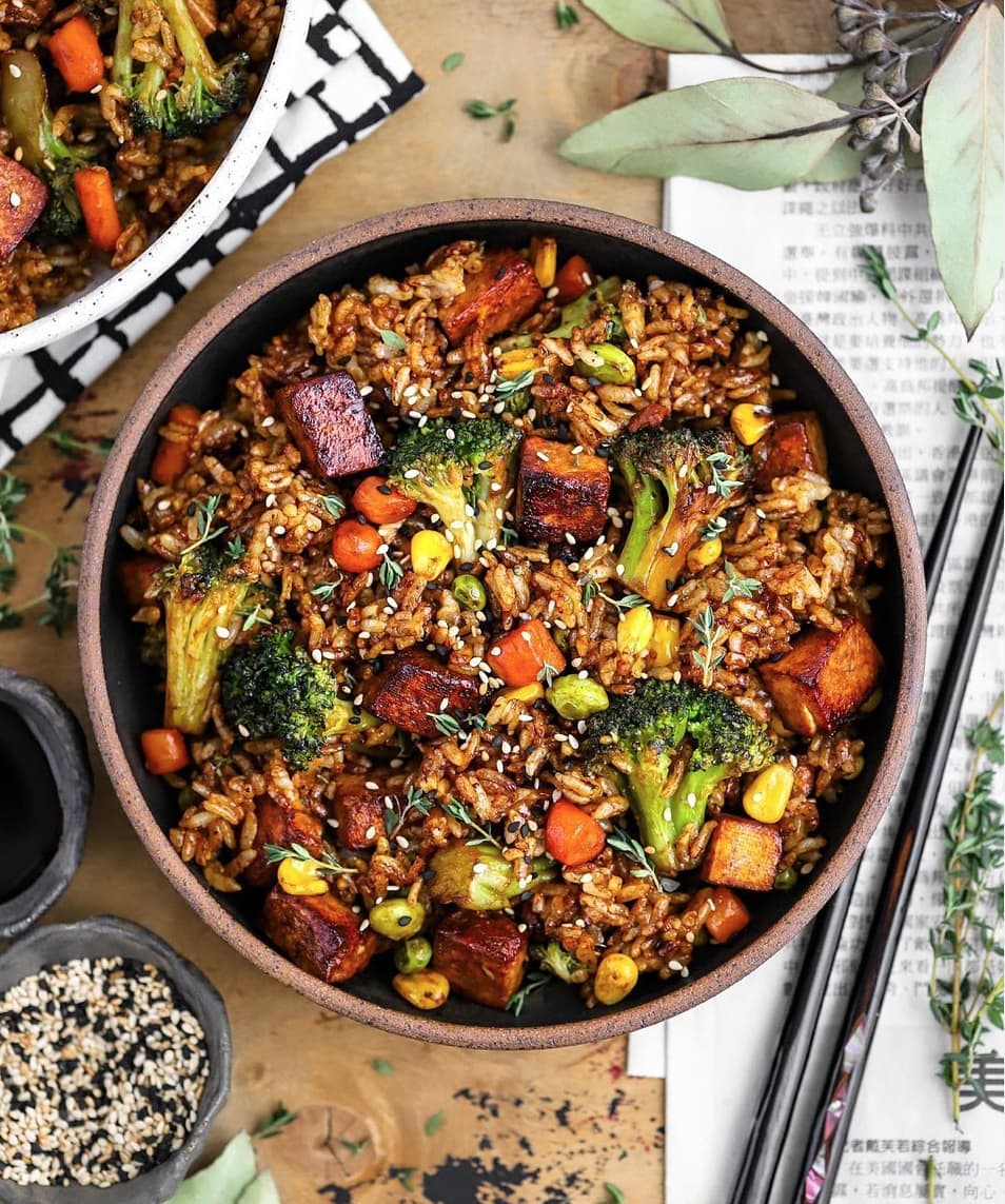 Soy Sauce Tofu Fried Rice