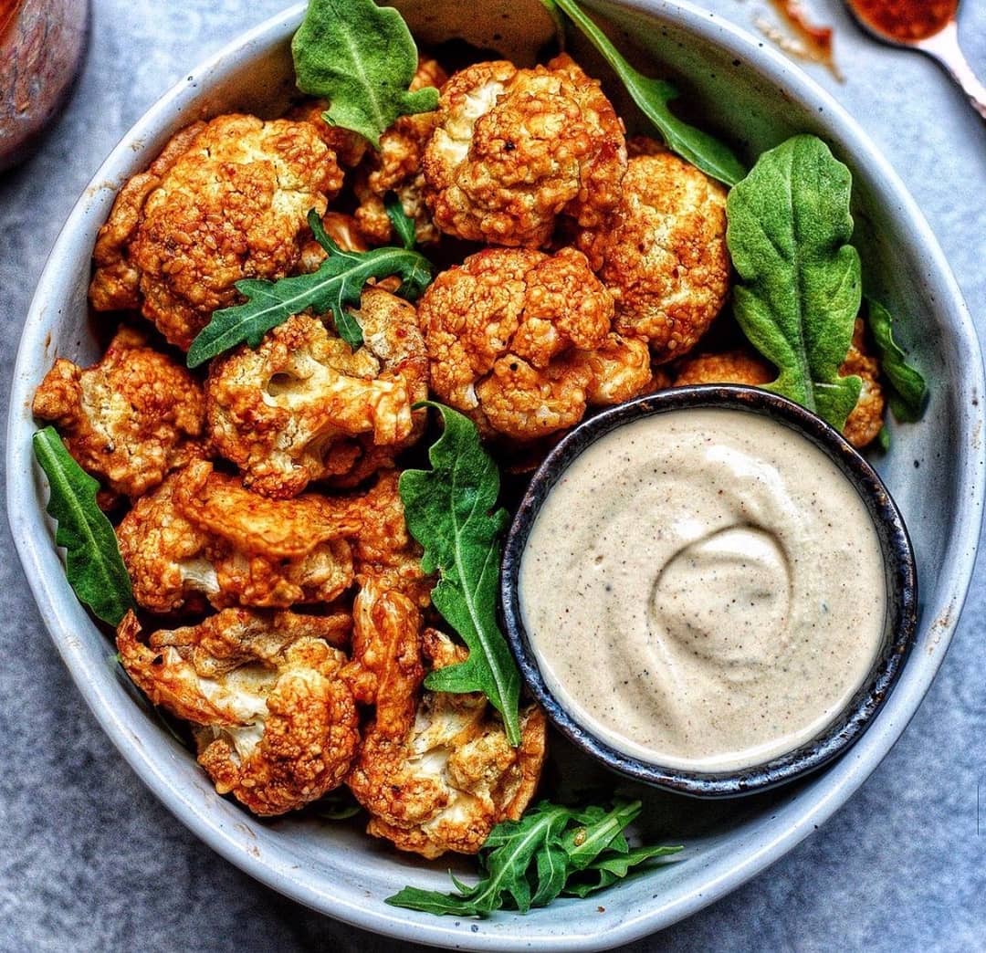 Baked Cauliflower Wings with Gochujang Sauce
