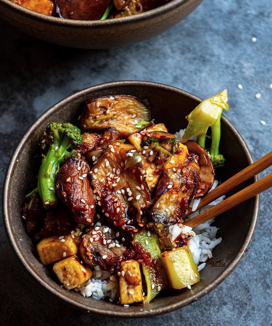 Tofu and Vegetable Stir-Fry with Miso Sauce