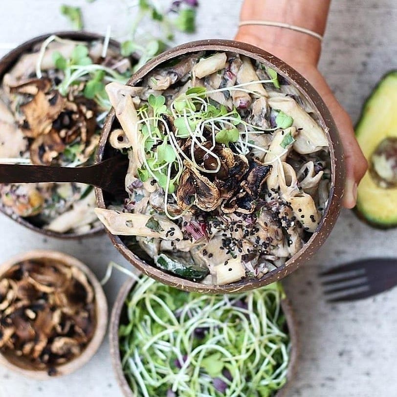 Vegan Mushroom Alfredo Pasta