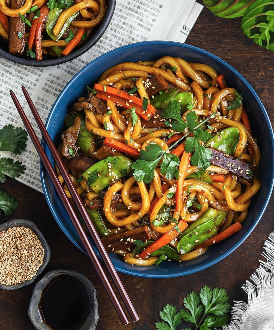 Vegan Teriyaki Beef Udon Stir Fry