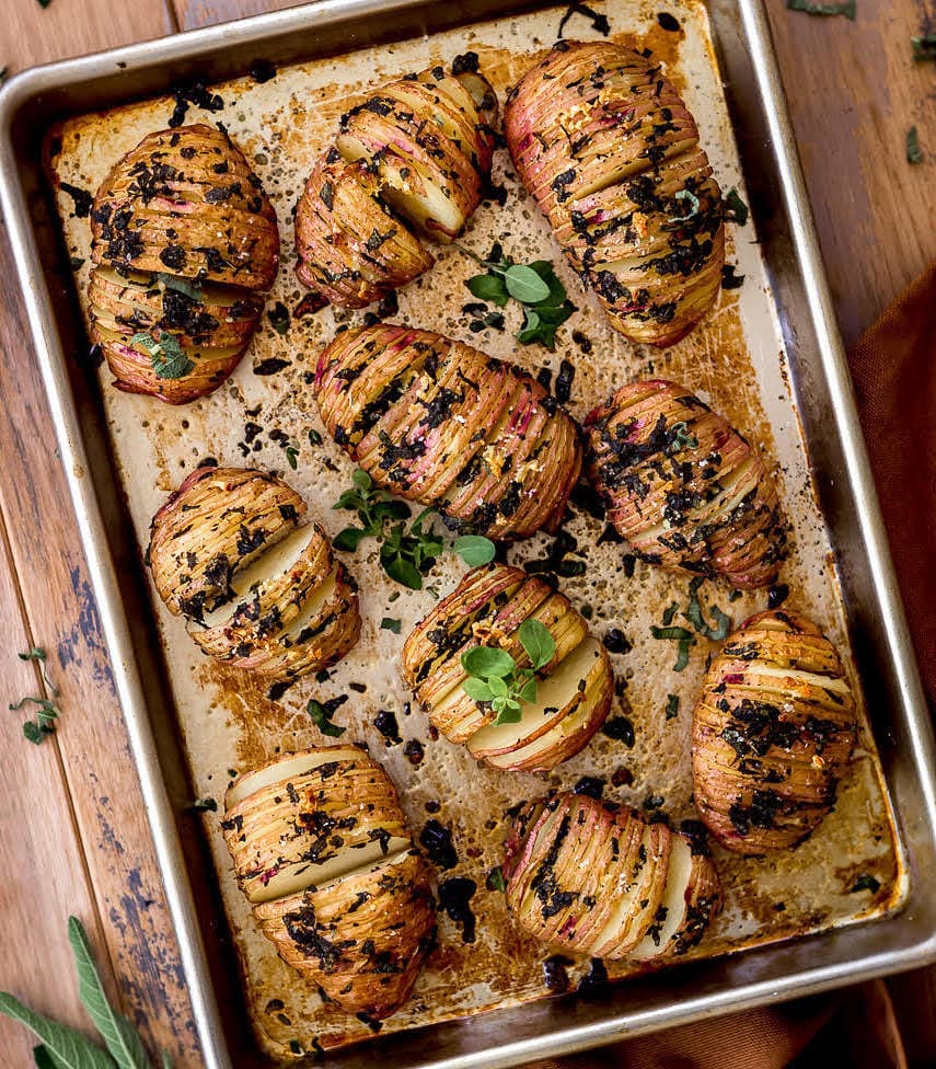 Sage and Garlic Hasselback Potatoes