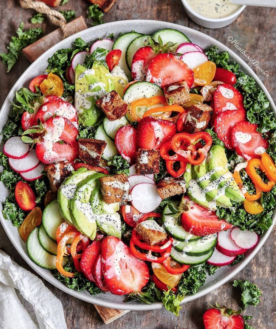 Dreamy Rainbow Salad with Tahini Dressing