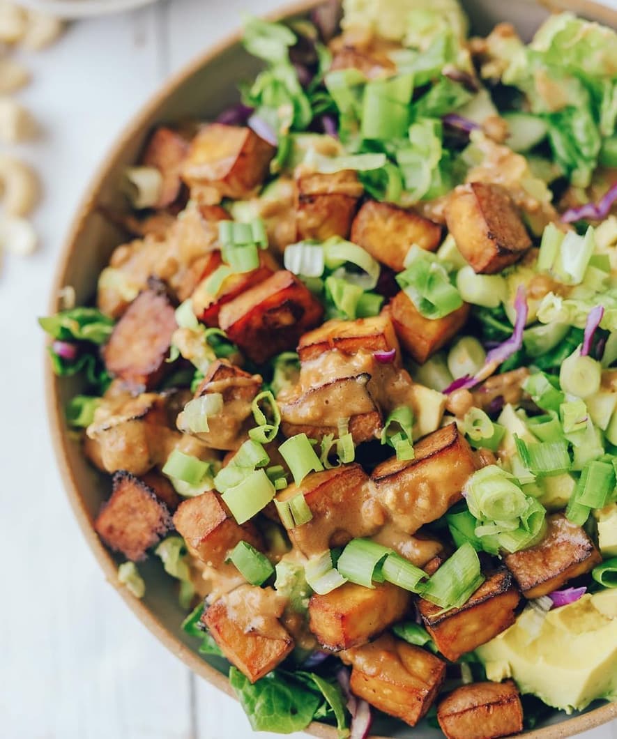 Crispy Tofu and Satay Salad