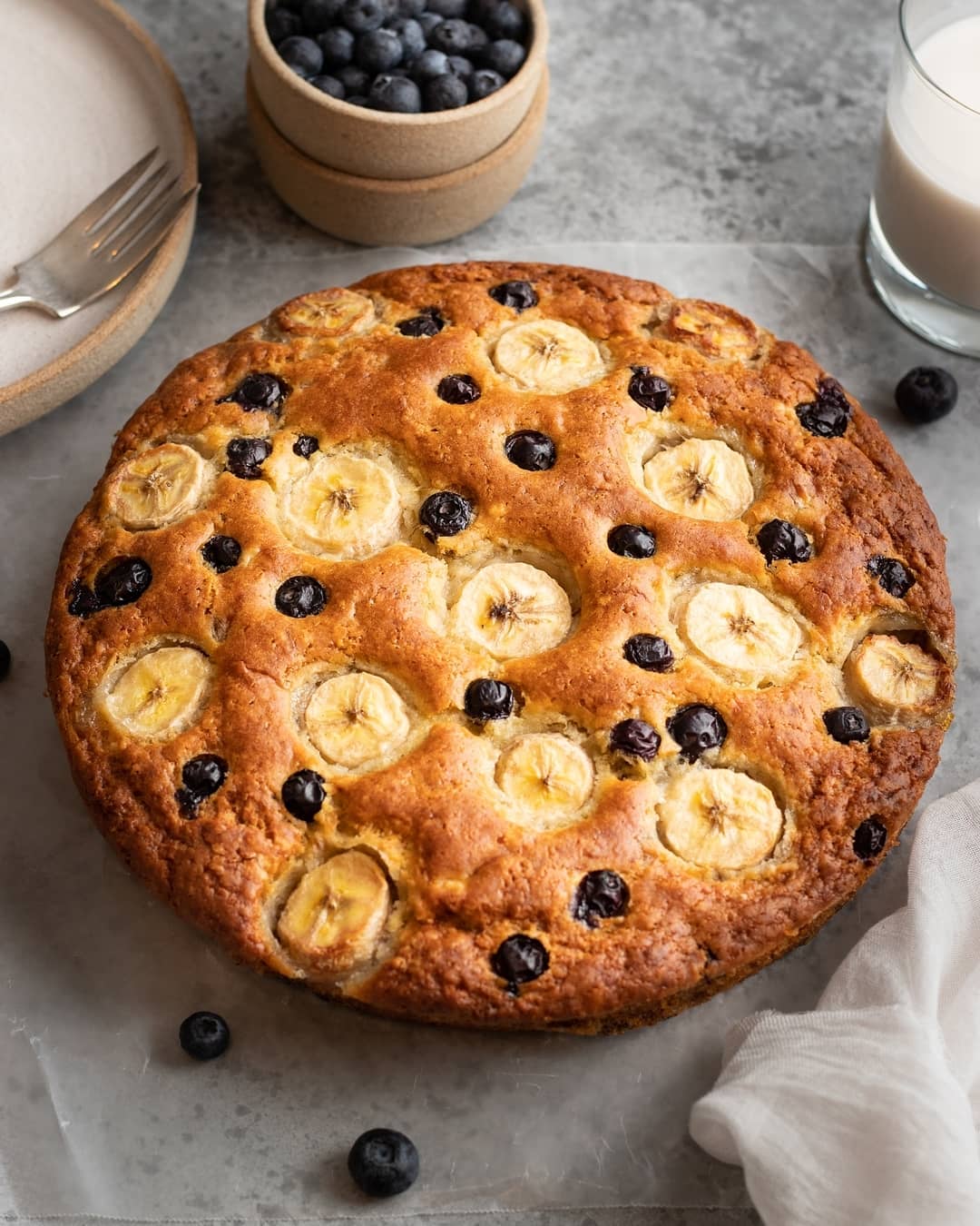 One-Bowl Blueberry Banana Cake