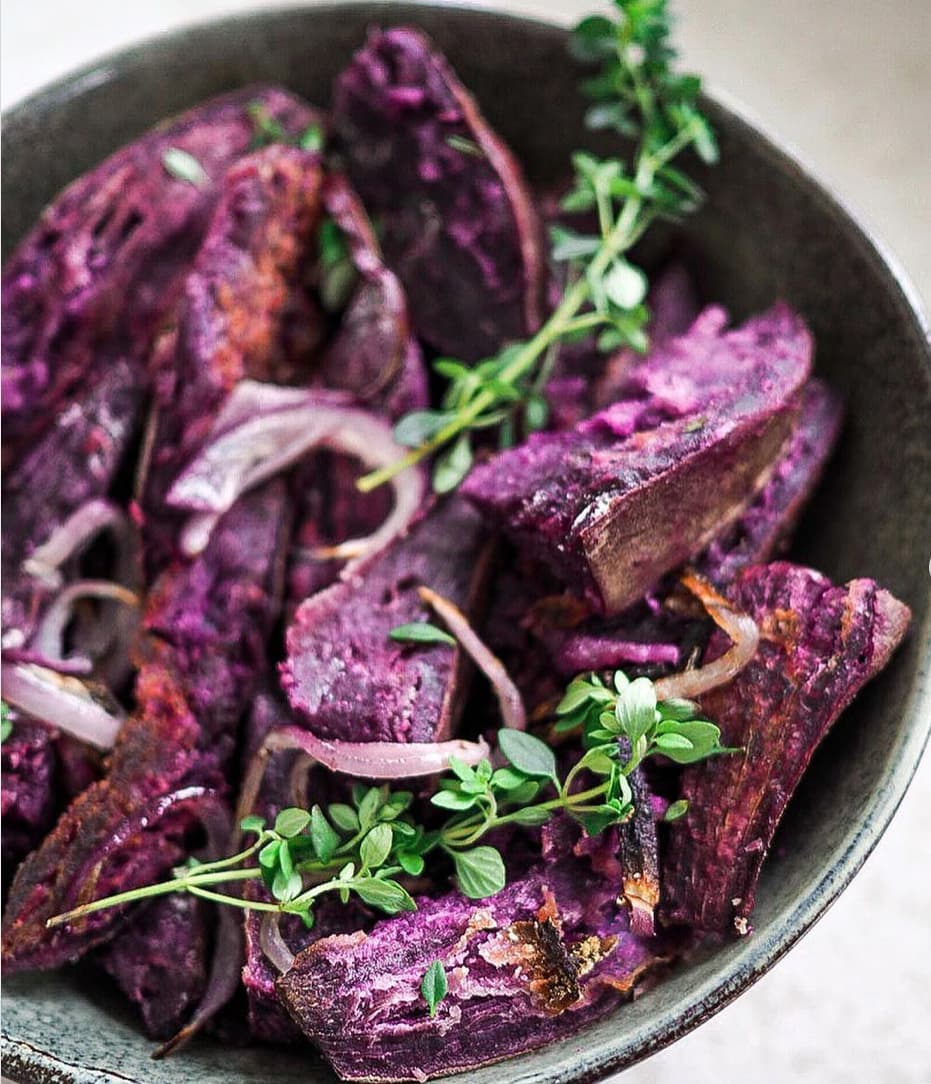 Roasted Purple Sweet Potato Wedges