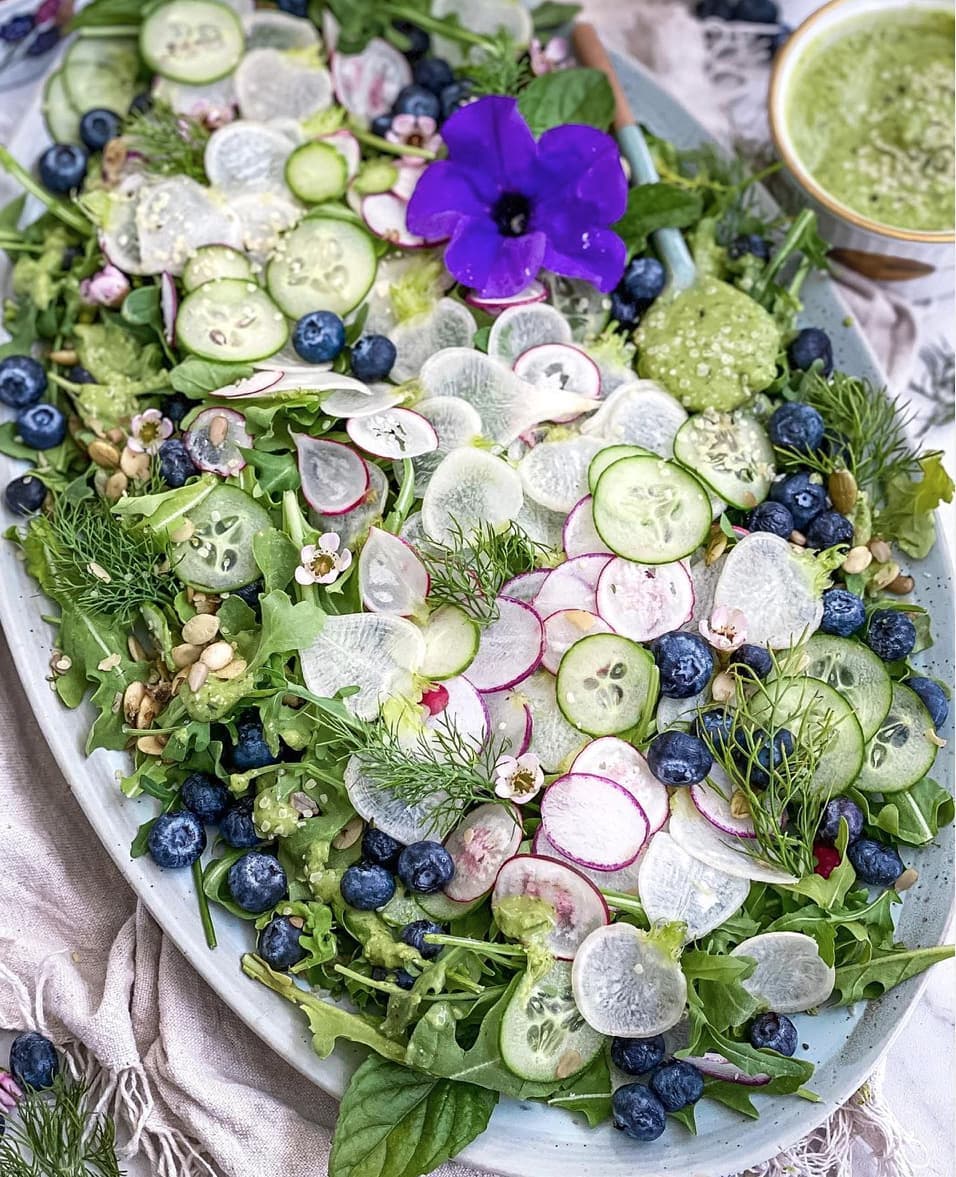 Creamy Avocado Ranch Dressing with Spring Salad