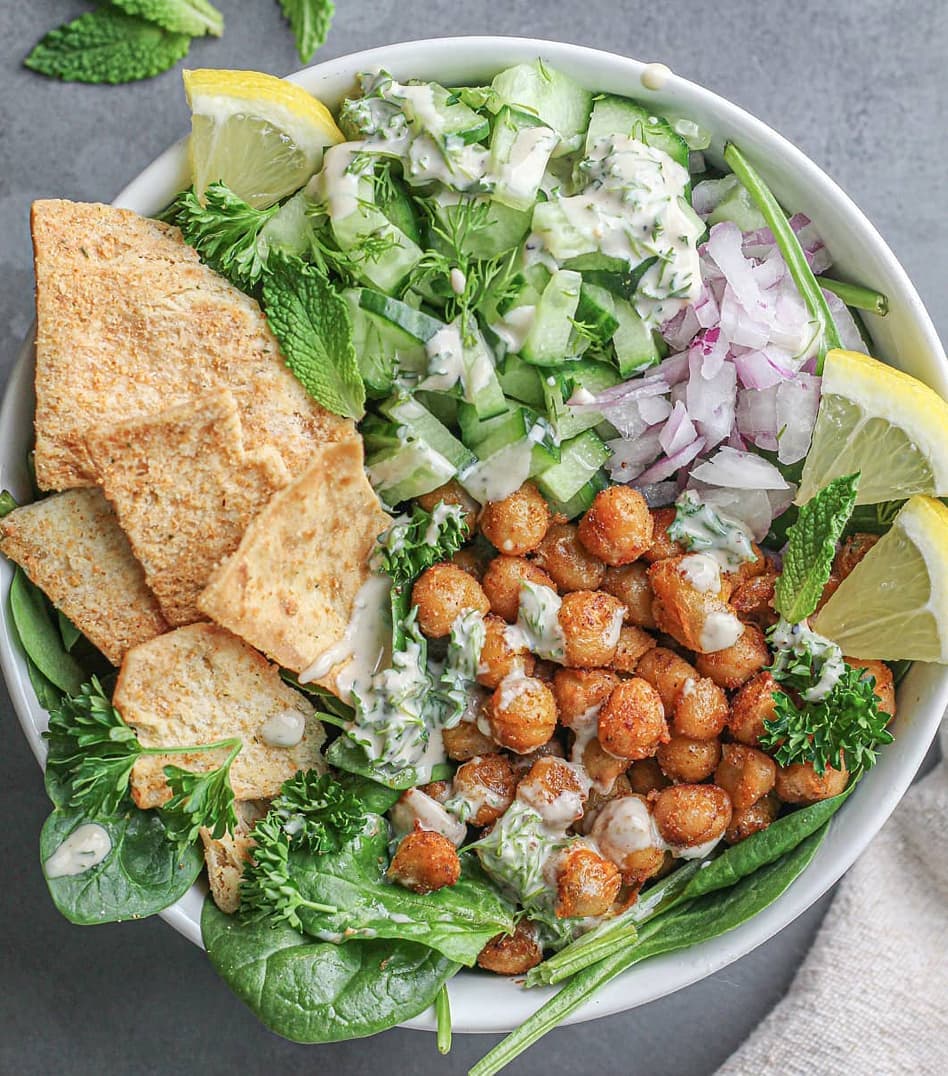 Spiced Chickpea Bowl with Herb Tahini Dressing