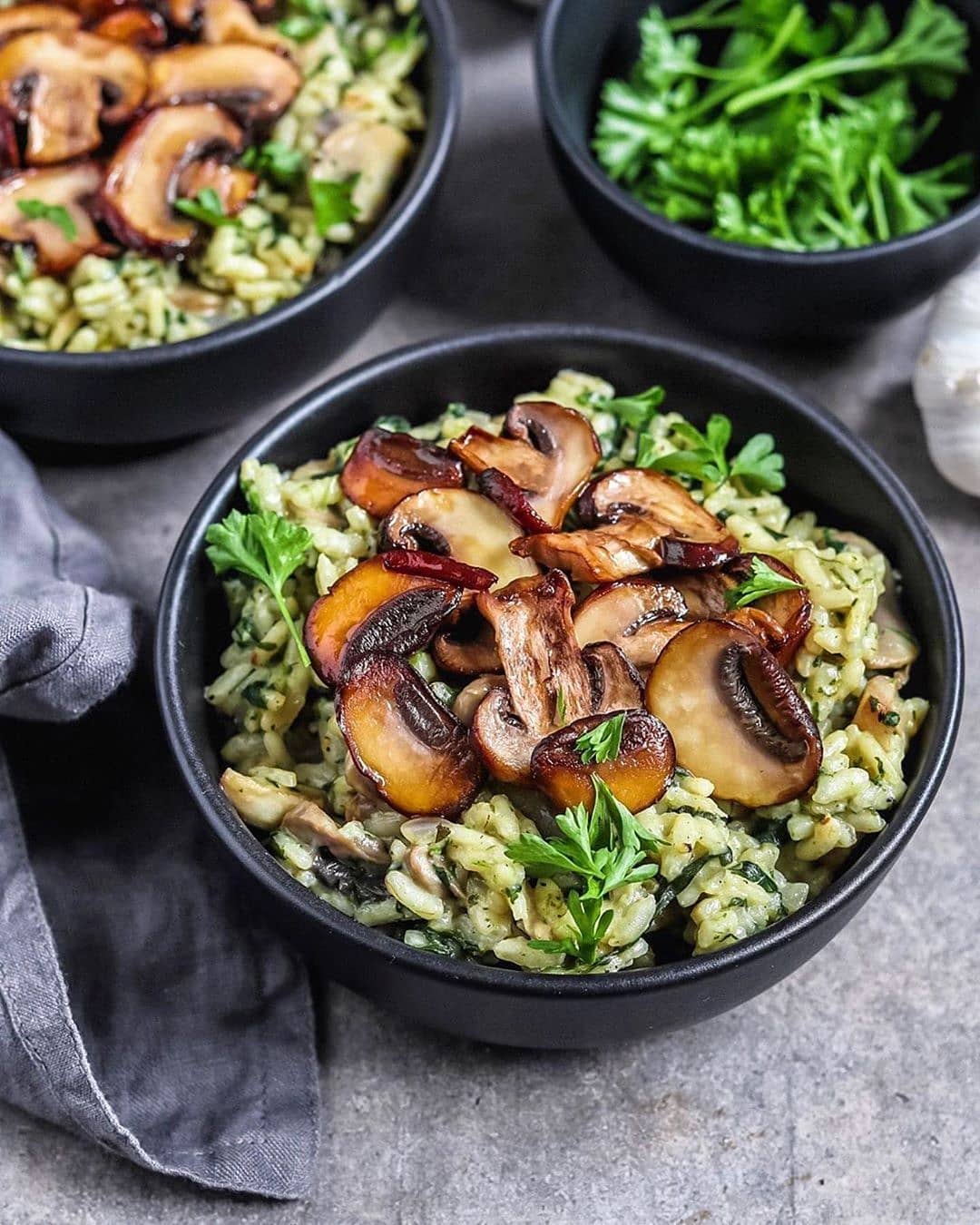Creamy Mushroom Spinach Risotto