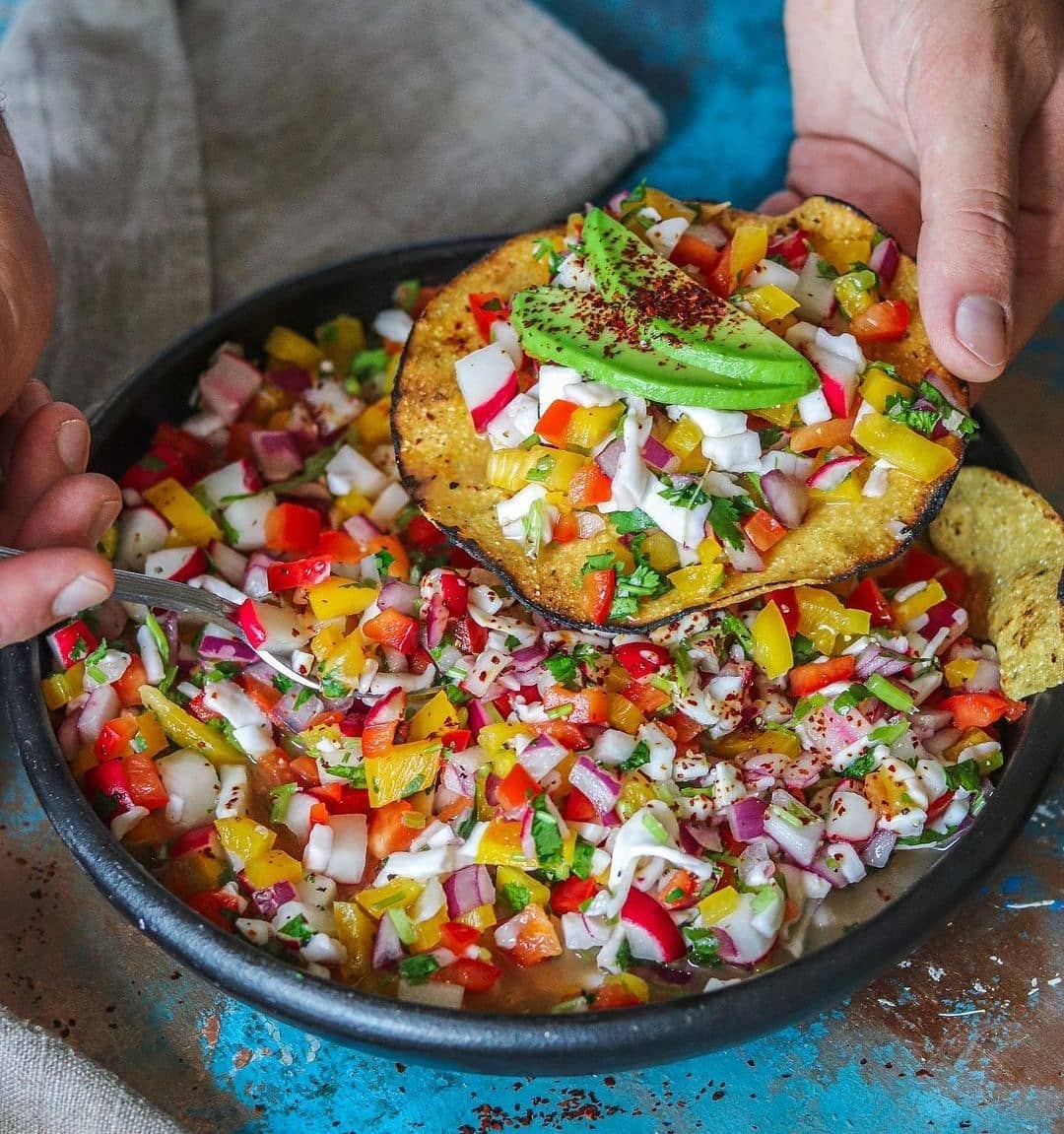 Vegan Coconut Ceviche with Fresh Vegetables